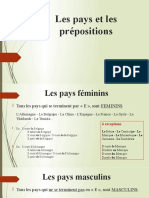 Les Pays Et Les Prépositions