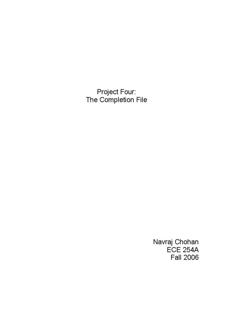 Project Four: The Completion File | PDF | Cpu Cache | Computer Programming