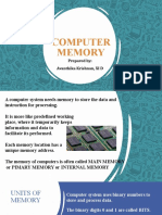 Computer Memory: Prepared By: Avanthika Krishnan, XI D