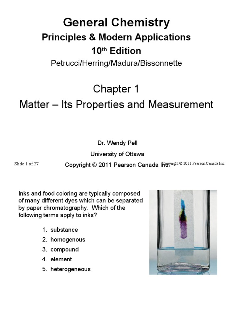 General Chemistry: Matter - Its Properties and Measurement | PDF ...