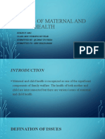 Issues of Maternal and Child Health