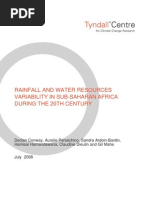 Download RAINFALL AND WATER RESOURCES VARIABILITY IN SUB-SAHARAN AFRICA DURING THE 20TH CENTURY by Tyndall Centre for Climate Change Research SN5283274 doc pdf