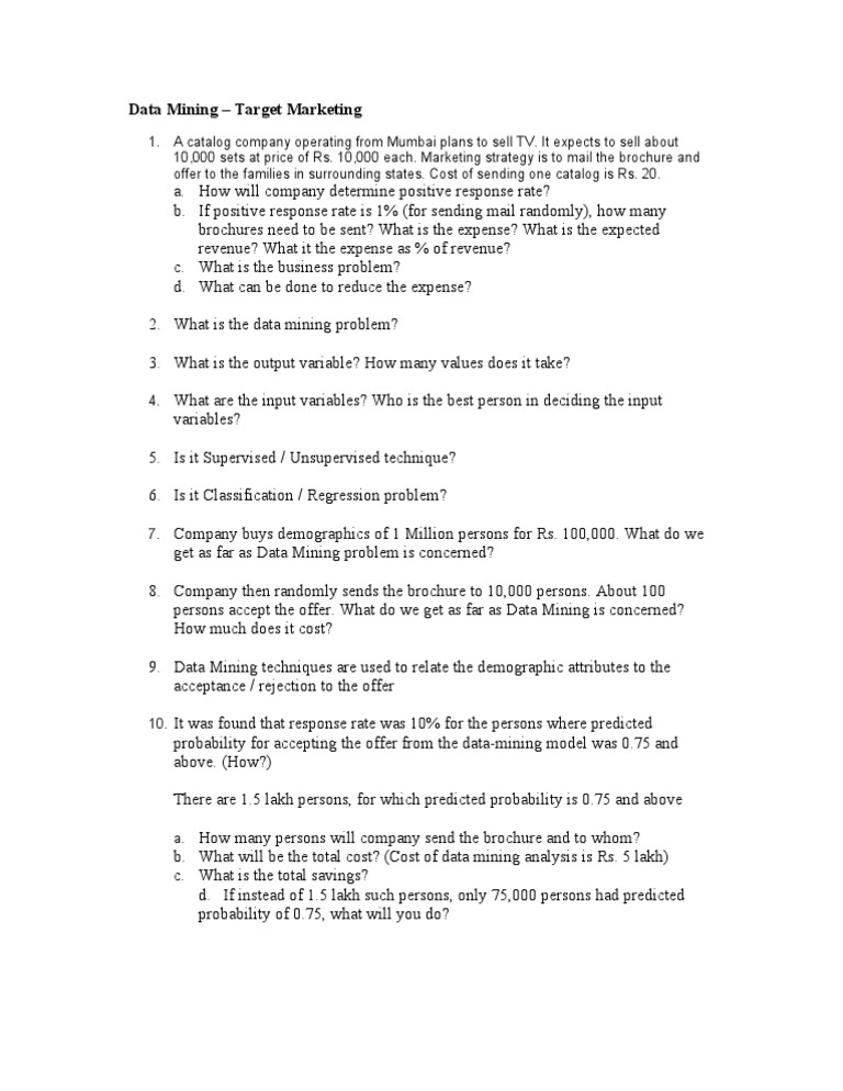 Data Mining for Targeted Marketing Strategies | PDF | Career & Growth ...