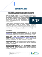 Alerta Sanitaria 082-2020-Publicidad Pruebas Rapidas