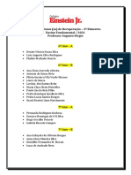 Lista de Alunos de Recuperação - 3° Bimestre - Prof. Augusto Sérgio