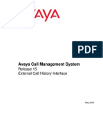 Avaya Call Management System: Release 15 External Call History Interface