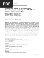 Demonstrating Support For The Formative and Summative Assessment Paradigm in A School-Based Intensive Mental Health Program