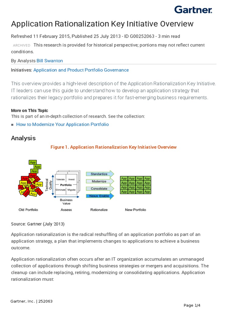 Application Rationalization Key Initiative Overview: Analysis | PDF ...