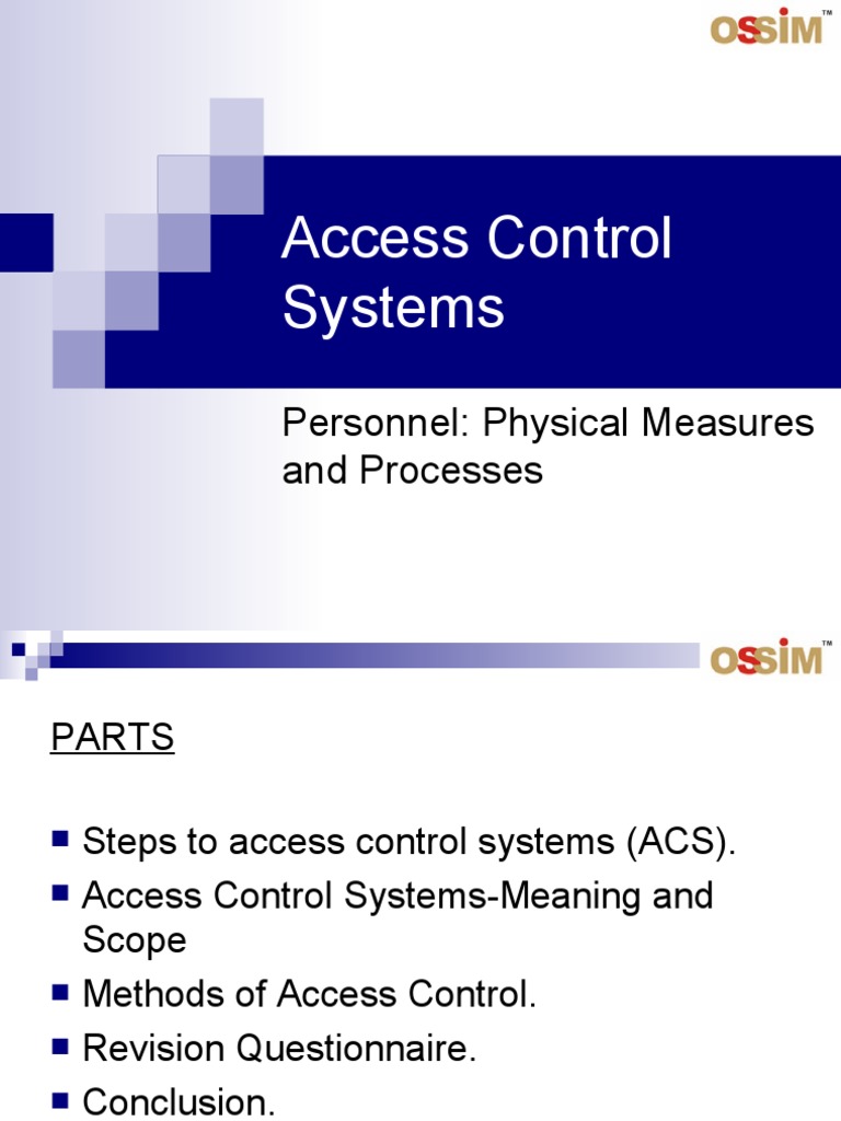 Access Control Systems PDF Access Control Security Guard