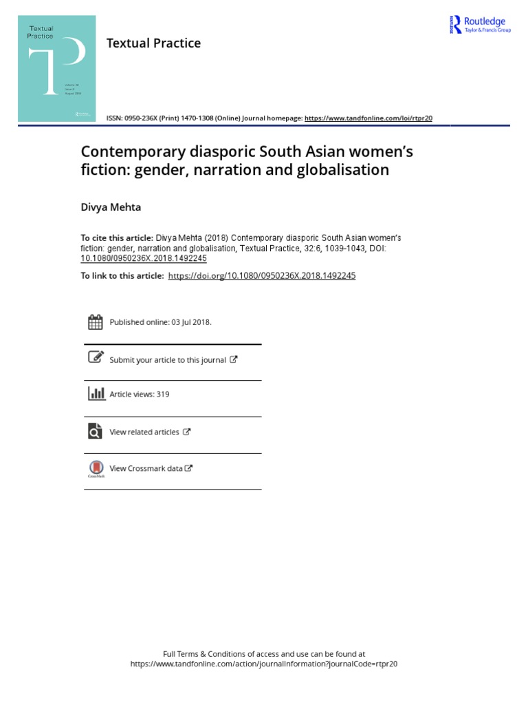 Contemporary Diasporic South Asian Women S Fiction Gender Narration and ...