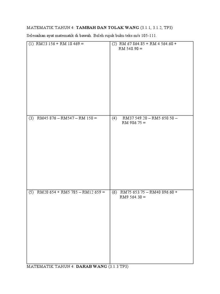 Matematik Tahun 4 Pdf