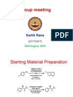Group meeting notes on starting material preparation
