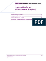 Sample Script and Faqs For Telephone Interviewers (English) : Cahps In-Center Hemodialysis Survey and Reporting Kit 2009