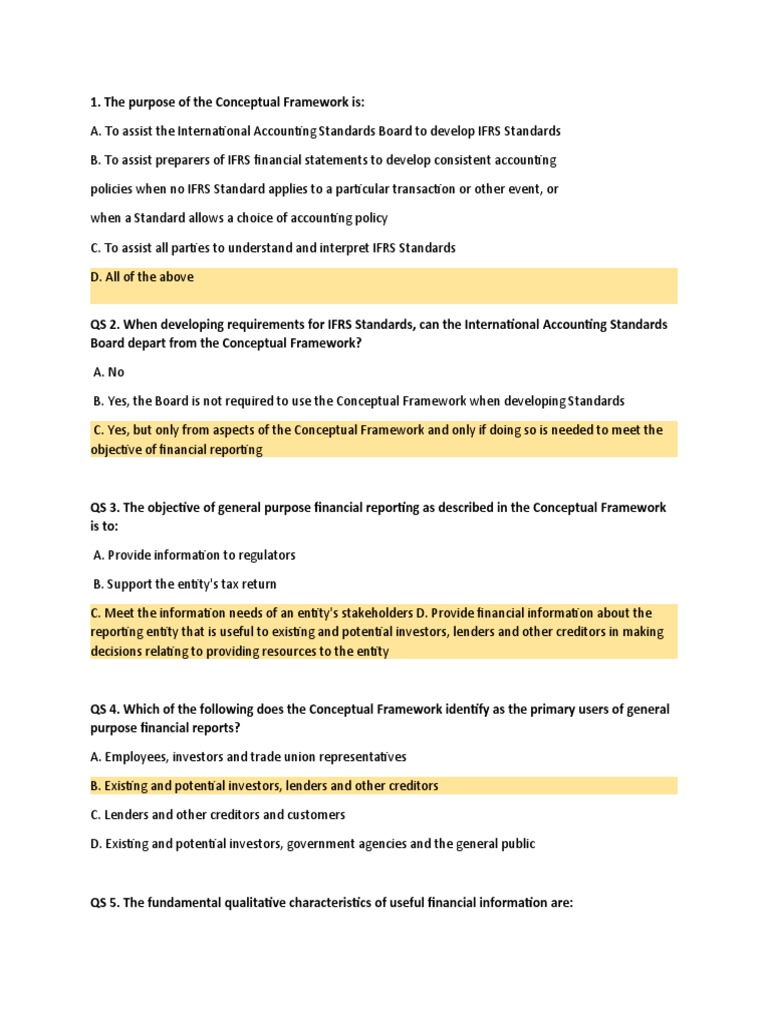 IFRS C1 Quiz PDF International Financial Reporting Standards