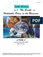 Earth Science Module 1: The Earth, A Habitable Place in The Universe