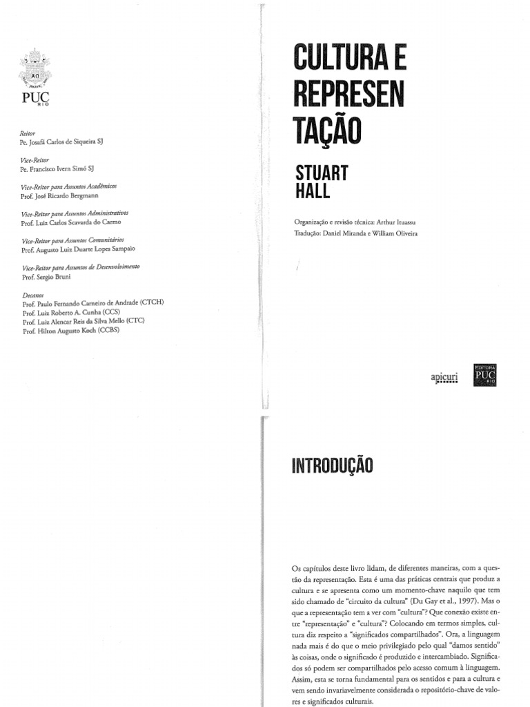 Cultura e Representação - Stuart Hall Introdução e Cap. 1 | PDF