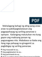 Mga Pahayag Sa Pagbibigay NG Sariling Pananaw