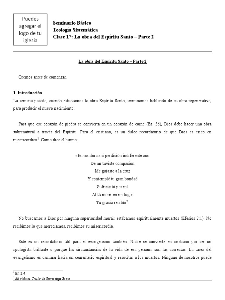 17 TS2 La Obra Del Espíritu Santo Parte 2 Manuscrito | PDF | Cristo ...