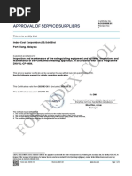 Approval of Service Suppliers: This Is To Certify That