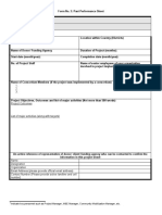 7. Form No. 3 - Past Performance Sheet Template