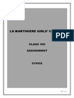 La Martiniere Girls' College: Class Viii Assignment