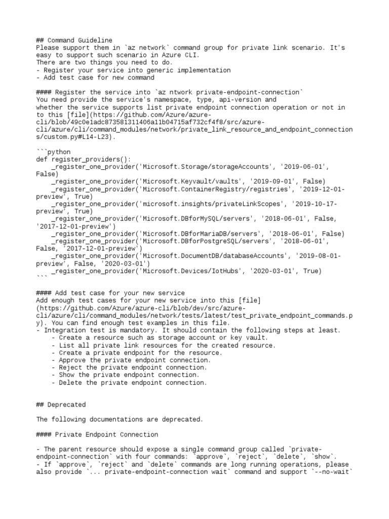 Private Endpoint Connection Command Guideline | PDF | Command Line ...