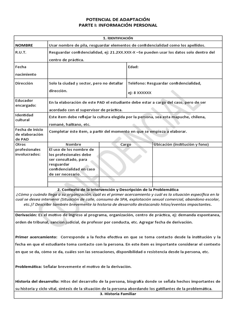 Guía para Elaboración de PAD en Intervenciones | PDF | Las emociones ...