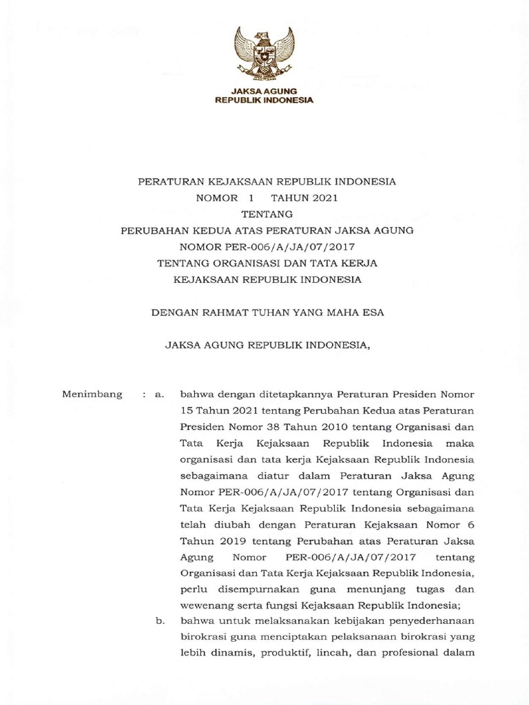 Perja 1 Tahun 2021 (1 File) - Compressed | PDF