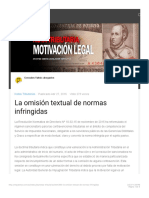 La omisión textual de normas infringidas