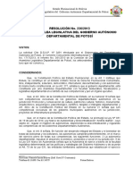 RESOLUCIÓN No. 236/2013 de La Asamblea Legislativa Del Gobierno Autónomo Departamental de Potosí