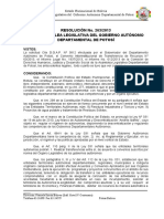 RESOLUCIÓN No. 263/2013 de La Asamblea Legislativa Del Gobierno Autónomo Departamental de Potosí