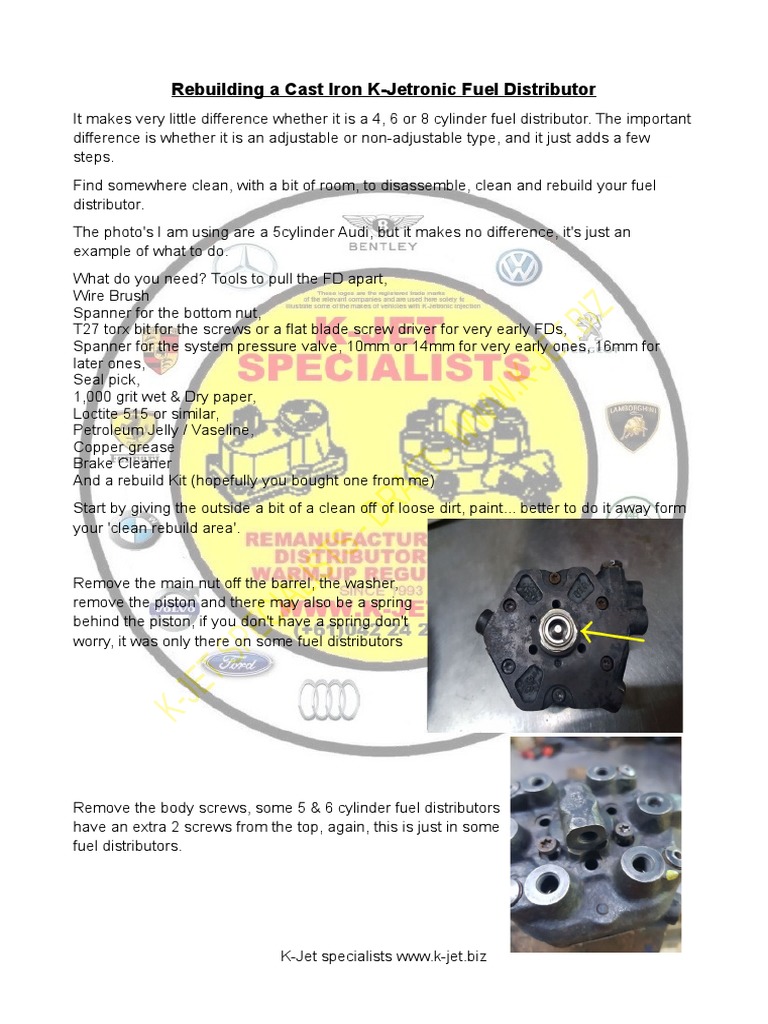 Rebuilding A Cast Iron K Jetronic Fuel Distributor PDF Valve