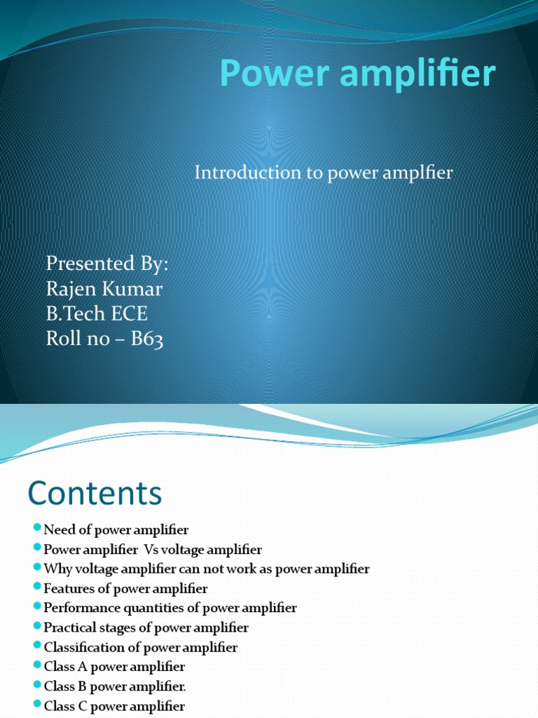 Why We Used Power Amplifier PDF Amplifier Bipolar Junction Transistor