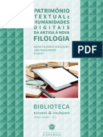 Patrimonio Textual e Humanidades Digitais Da Antiga a Nova Filologia