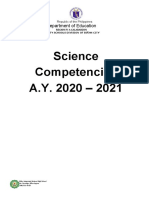 Science Competencies A.Y. 2020 - 2021: Department of Education
