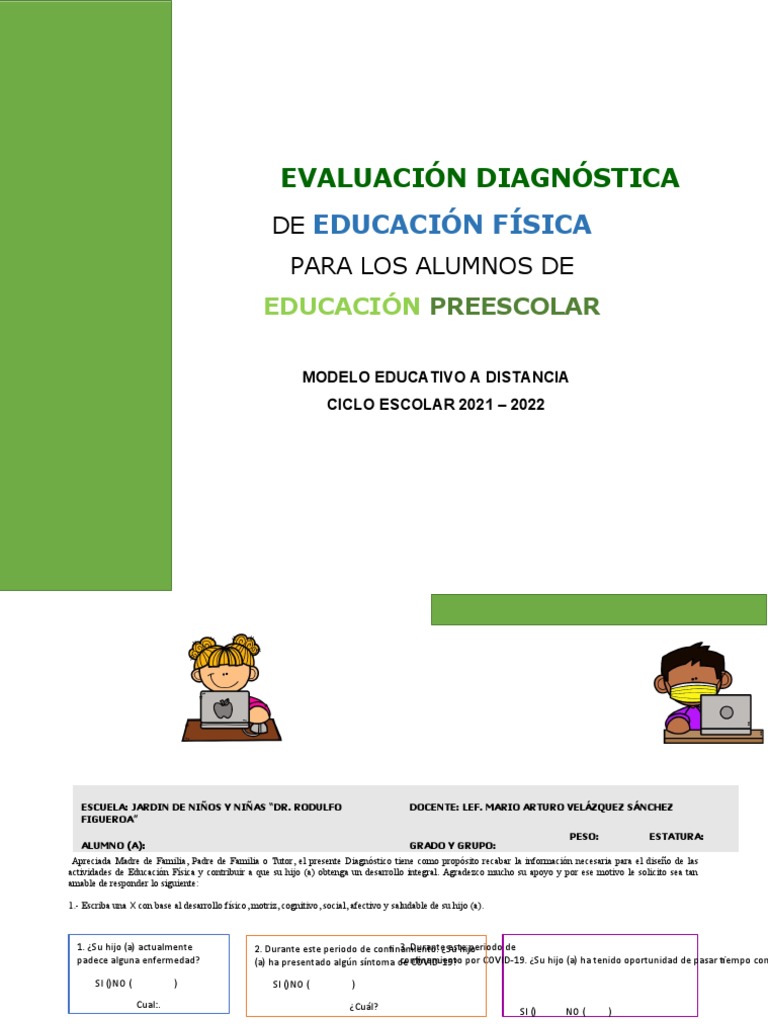 Evaluación Diagnóstica Educación Física Preescolar | PDF | Educación de