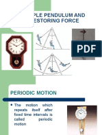 Simple Pendulum and Restoring Force