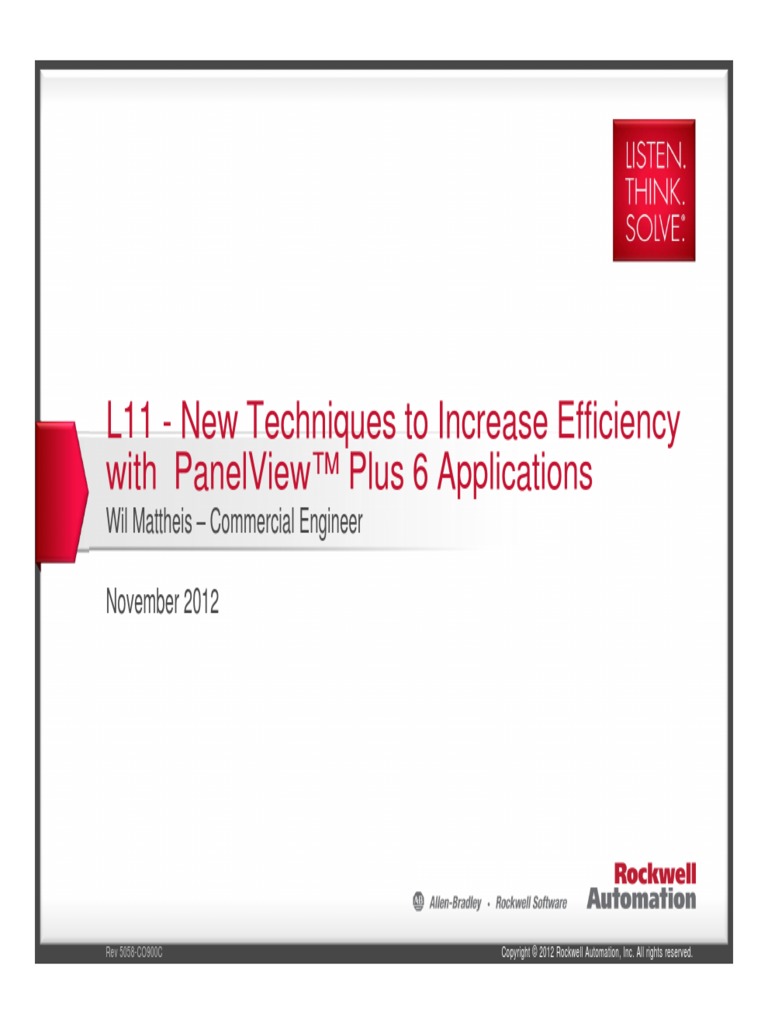 L11 - New Techniques To Increase Efficiency With Panelview™ Plus 6 ...