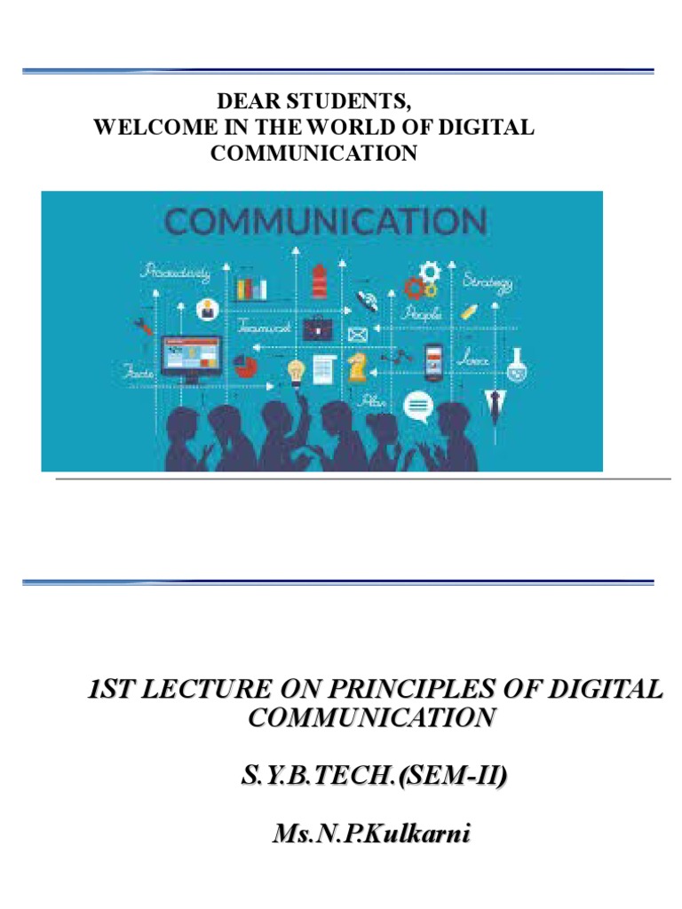 Dear Students, Welcome in The World of Digital Communication | PDF ...
