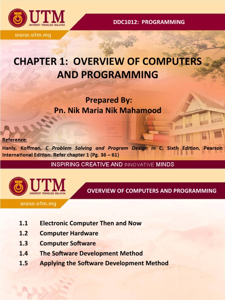 Chapter 1: Overview of Computers and Programming: Prepared By: Pn. Nik ...