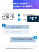 Calendario para Aspirantes 2019 B