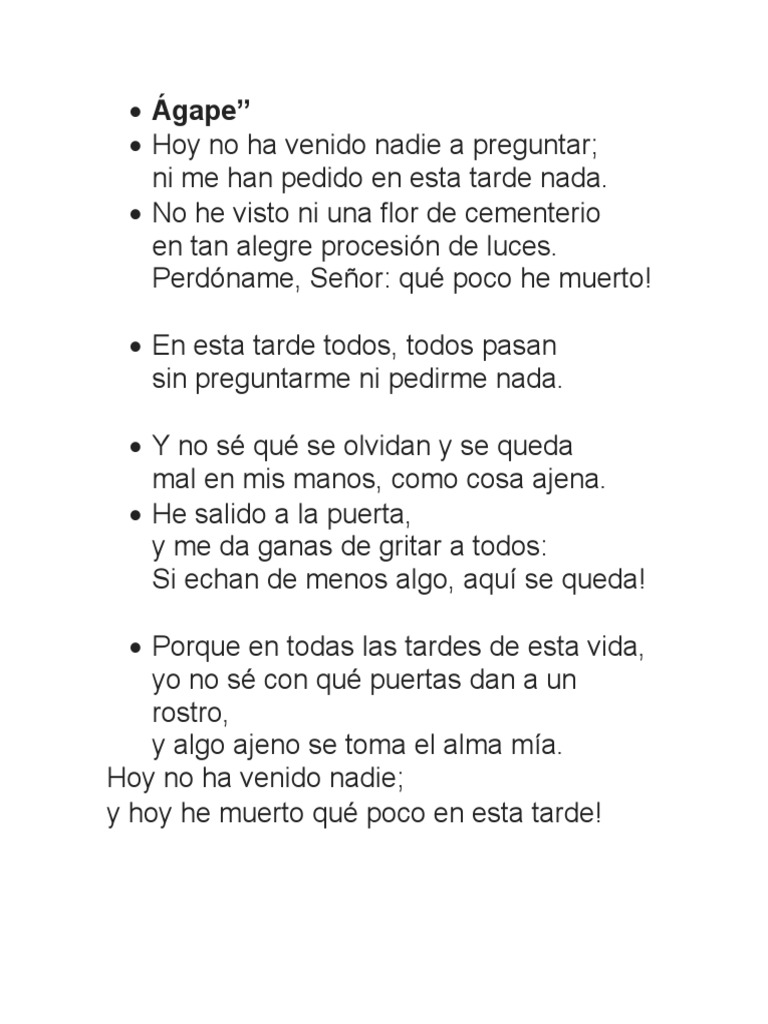 Poema Agape Cesar Vallejo | PDF