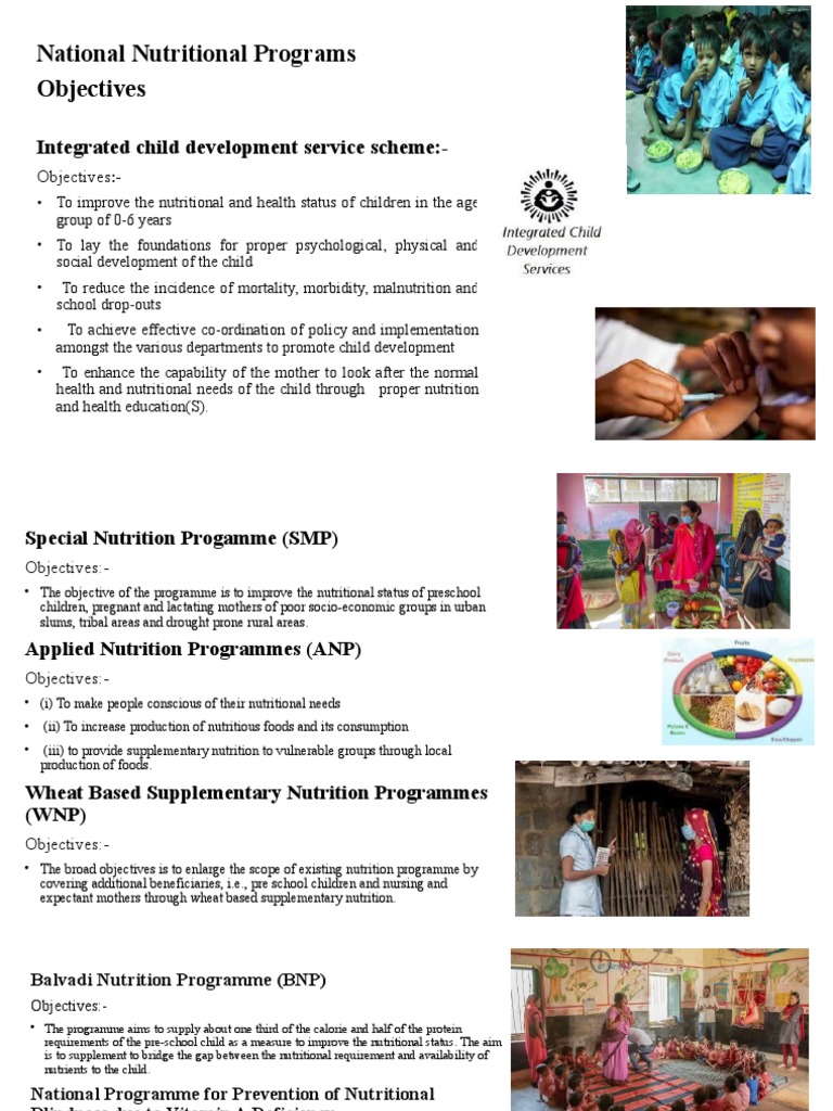 National Nutritional Programs Overview | PDF | Anemia | Foods