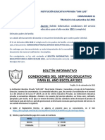 2021 Comunicado 11 Boletín Informativo Condiciones Del Servicio Educativo