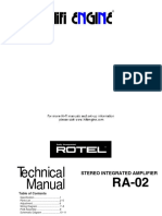 Amplificador Rotel RA-02 - Technical Manual