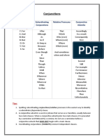 Conjunctions: Conjunctive Adverbs Relative Pronouns Subordinating Conjunctions Coordination Conjunctions