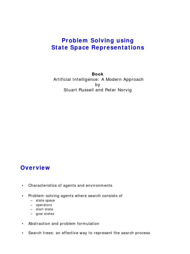 Problem Solving Using State Space Representations | PDF | Mathematical ...