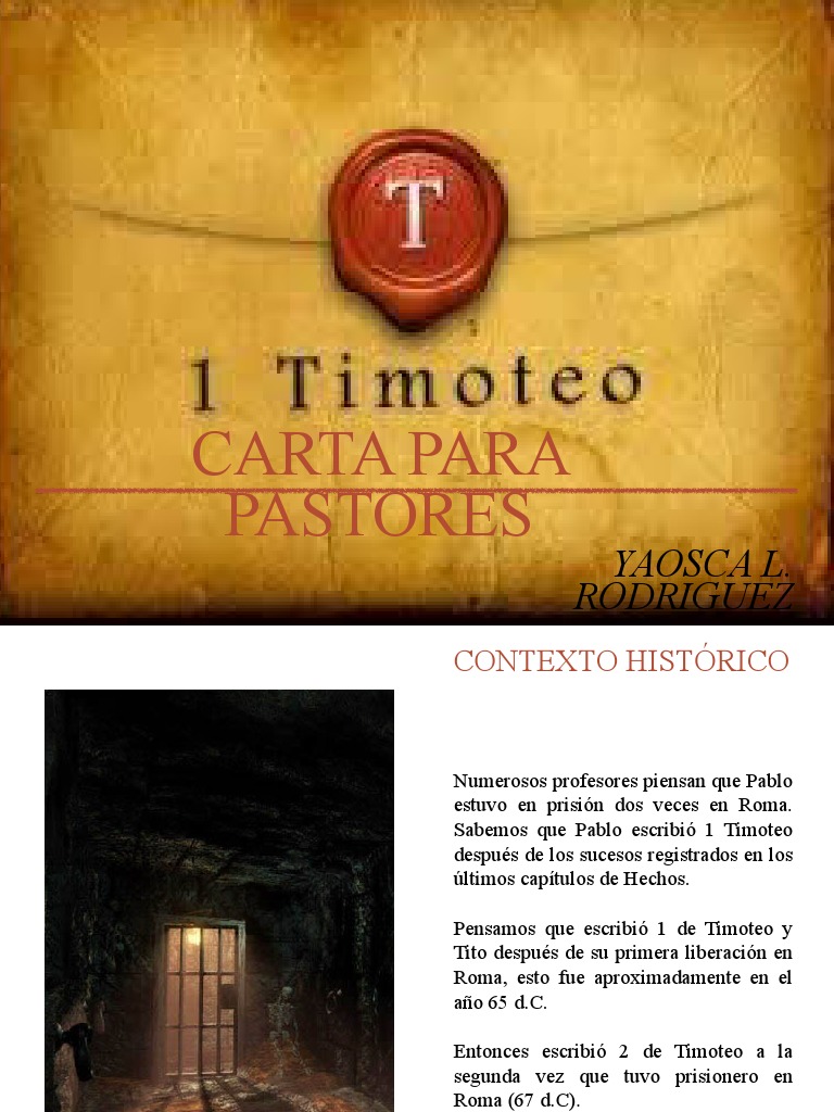 Instrucciones De Pablo A Timoteo Para Guiar A La Iglesia De éfeso Pdf
