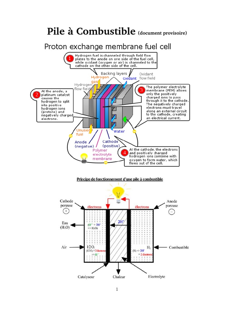 Quel Liquide Utilise Dans La Fabrication De Sa Pile Schema Pile Combustible | PDF | Pile à combustible | Stockage de l'énergie