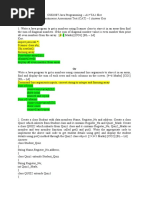 A1 CSE1007 Java Programming CAT-1 Answer Key